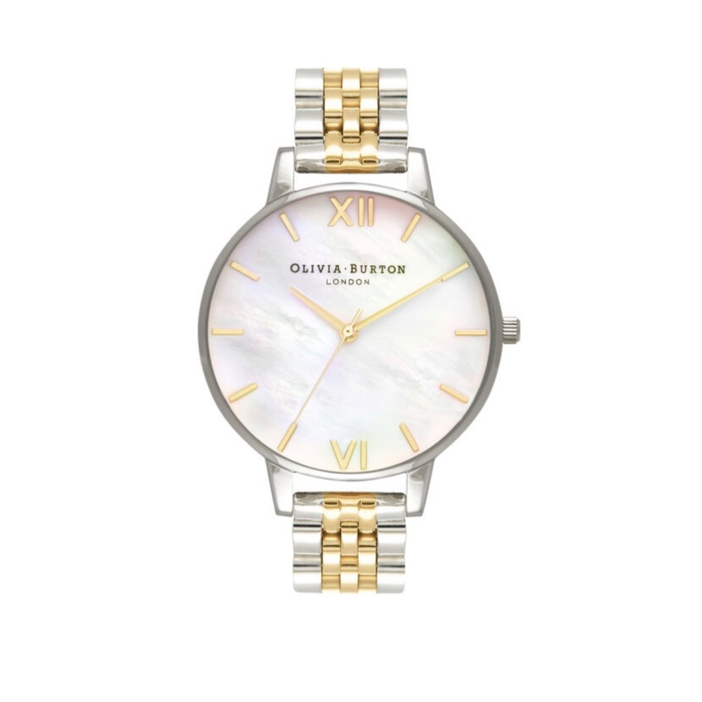 Mother Of Pearl White Bracelet, Gold & Silver